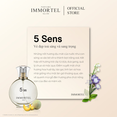 Nước Hoa Nữ Immortel Paris 5 Sens  Eau De Parfum .Dung Tích 8ml- Phong cách quyến rũ, cuốn hút, gợi cảm - 0603A