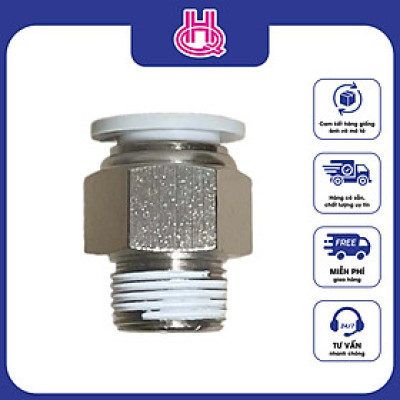 Đầu nối thẳng khí nén ren ngoài WPC bằng thép không gỉ cắm ống 6mm, 8mm, 10mm - Hàng chính hãng
