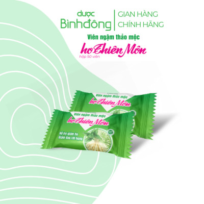 Viên ngậm thảo mộc ho Thiên Môn Dược Bình Đông dạng viên xé - Hỗ trợ giảm ho, giảm đau rát họng