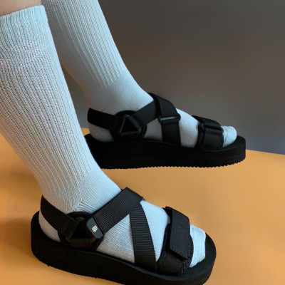 Giày Sandal Nữ The Bily 02W Quai Chéo Đôi - Màu Xám BL02WX