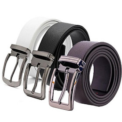 Thắt lưng nam Huy Hoàng da bò đầu kim 4P màu trắng, đen, nâu HC4107-08-09