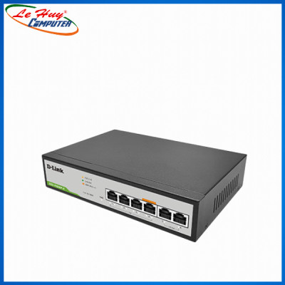 Bộ Chia Mạng Switch D-Link DES-F1006P-E 6 Cổng 10/100Mbps với 4 Cổng PoE và 2 Cổng Uplink - Hàng Chính Hãng