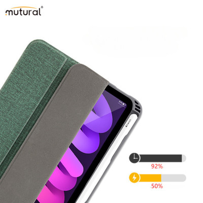 Bao Da Mutural Dành Cho iPad Mini 6/Mini 7 Tích Hợp Khay Đựng Bút – Hàng Chính Hãng 