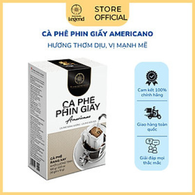 Cà Phê Phin Giấy Trung Nguyên Legend Americano – Hộp 10 gói - Vị Thanh Nhẹ, Hậu Vị Ngọt