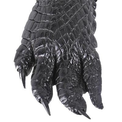 Móc khóa da cá sấu Huy Hoàng nguyên màu đen HT8271