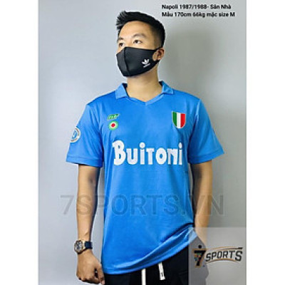 Áo Bóng Đá Retro Napoli 1987/1988- Sân Nhà bản cao cấp vải Cotton Polyester