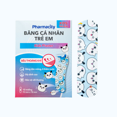 Băng cá nhân trẻ em Pharmacity bảo vệ vết thương hở (10 miếng/hộp)