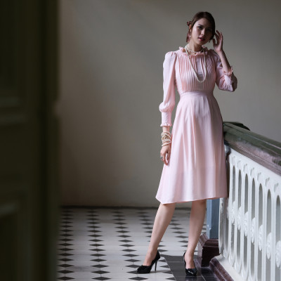 Đầm Xoè Cao Cấp Thời trang thiết kế Hity DRE115 (Hồng Anh Đào)