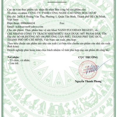 NANO FUCOIDAN REGEST - HỖ TRỢ HẠN CHẾ SỰ PHÁT TRIỂN CỦA U XƠ TỬ CUNG, U VÚ LÀNH TÍNH
