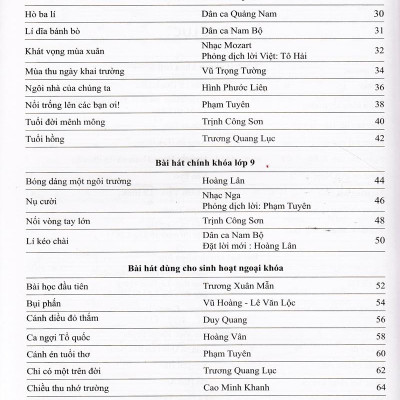 Tuyển Tập Bài Hát Hay Dùng Trong Trường Trung Học Cơ Sở