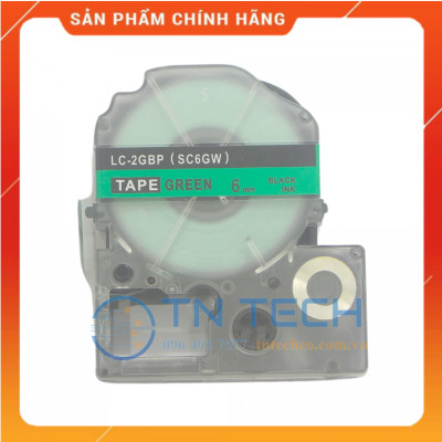 NHÃN IN TEPRA-EPSON LC-2GBP (SC6GW) – CHỮ ĐEN NỀN LÁ 6MM X 8M [Hàng nhập khẩu]