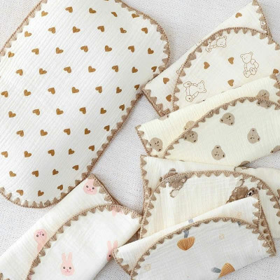 Gối Phẳng Lót Đầu 10 Lớp Xô Muslin Mềm, Thấm Hút Mồ Hôi Cho Bé Sơ Sinh