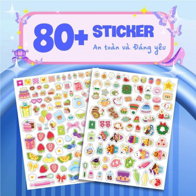 Sách - Trò Chơi Đóng Vai Công Chúa Nhỏ Mika - Bữa Tiệc Ngọt Ngào - Bóc Dán 80+ Sticker Đa Dạng Cho Bé Gái - Megabook
