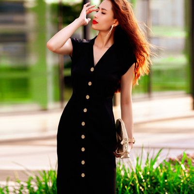 Đầm Ôm DRE084 Cosmos Đen Huyền Bí Thời trang thiết kế Hity