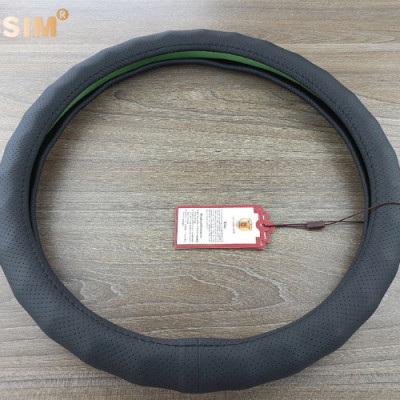 Bọc vô lăng cao cấp Macsim mã 8932 màu đen - Chất liệu da thật - Khâu tay 100% size M