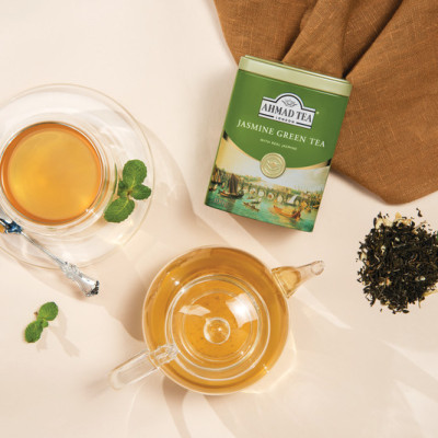 TRÀ XANH AHMAD ANH QUỐC - NHÀI (100g) pha ấm hộp thiếc - Jasmine Romance - Chắt lọc sự tinh túy