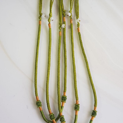 Sợi Dây Đeo cổ mới Xanh Lá Kiểu dạng rút đẹp Size 3mm x dài trồng cổ Anh Chị tự chỉnh theo ý 23cm - 30cm Phối với mặt Phật, mặt dây chuyền nam nữ đeo được hết rẻ đẹp ạ