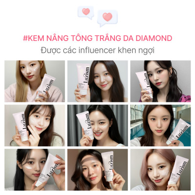[COMBO 3 tuýp] Kem nâng tông trắng da Diamond Luxism 200ml – làm trắng da mặt & body tone-up cream