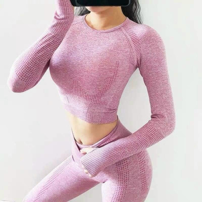 Áo Quần Tập Yoga Gym Nữ Dệt Kim Dài Tay