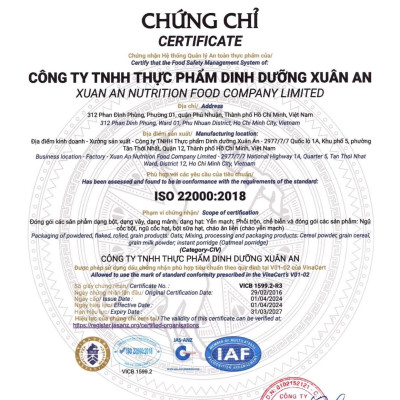 Combo 11 Túi Yến Mạch Nguyên Chất Ăn Liền Xuân An [ko đường] Túi 400G(Tặng Kèm 11 Túi Yến Mạch 150G)