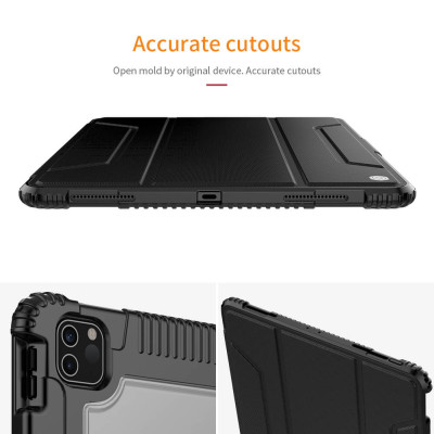 Bao da iPad Pro 11 2020 chống sốc hiệu Nillkin Bumber có ngăn đựng bút chống va đập, mặt lưng show Logo táo, cơ chế smartsleep - Hàng chính hãng