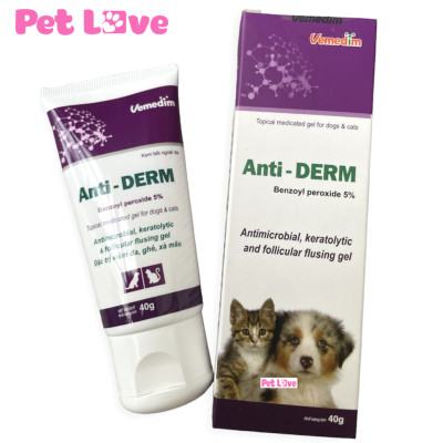Kem Anti Derm bôi viêm da, ghẻ, xà mâu chó mèo ( Vemedim)