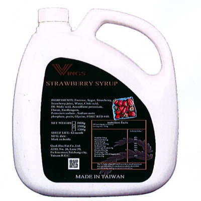 Si rô hương vị dâu tây Wings dùng pha chế Coffee, Iced tea, Milkshakes, Cocktails, Soda ... trọng lượng 2,5 kg