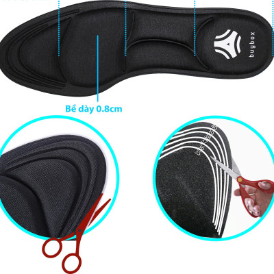 2 cặp lót giày cao gót đa năng 4D cực êm chân, chống thốn gót chân và thấm hút mồ hôi - buybox - BBPK56