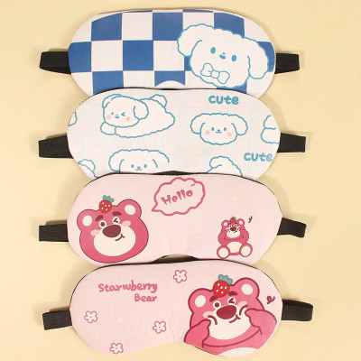 Bịt mắt ngủ họa tiết Gấu Dâu dễ thương cute kèm Gel Massage - HENRYSA