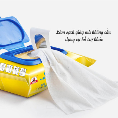 Gói 30 Tờ Giấy Ướt Lau Giày Chuyên Dụng Khăn Lau Giày Sneaker Siêu Sạch, Tiện Lợi Loại 30 Tờ Lau Giày Trắng Như Mới