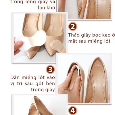 Bộ 2 cặp lót giày 4D bảo vệ gót chân và chống tuột gót giày (loại bầu) - buybox - BBPK54