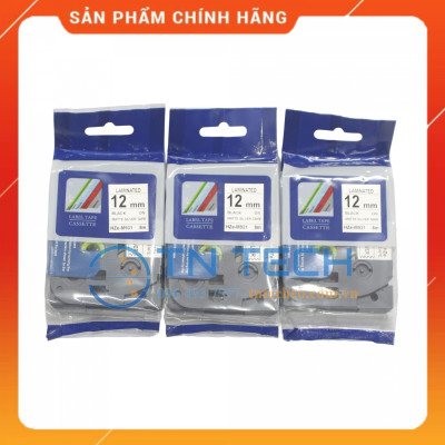 Nhãn In HZE-M931 - Đen nền bạc 12mm x 8m - Dùng cho máy in BROTHER - AIMO - PUTY [Hàng nhập khẩu]