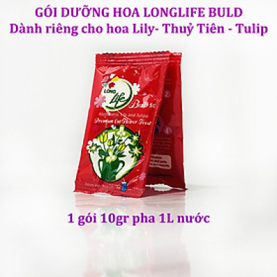 Thuốc cắm hoa Lily lâu tàn nhập khẩu Israel (1 hộp 5 gói  pha 50L nước că) hiệu Longlife Bulbs Premium 2023 giúp hoa tulip và hoa lily tươi gấp 2 lần và 14 ngày không thay nước