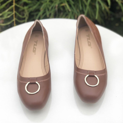 giày búp bê da khóa tròn thời trang phong cách 20760