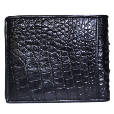 HC2781 - Bóp nam Huy Hoàng da cá sấu ngăn sau màu đen