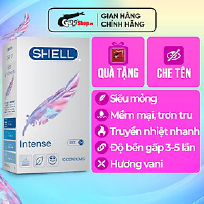 Bao cao su Shell Intense - Siêu mỏng 0.04mm - Hộp 10 cái