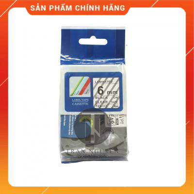 Nhãn In Brother Tz2-111 [Combo 3 hộp] Đen nền trong 6mm x 8m - Hàng nhập khẩu