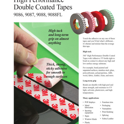 Băng keo 2 mặt siêu dính chịu nhiệt cao 3M 9088 High Perfomance Double Coated Tape dày 0.21mm 10mm x 50m