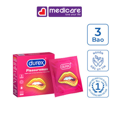 Bao cao su DUREX pleasuremax hộp 3 cái