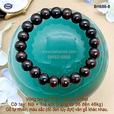 Vòng gỗ Trắc nhẵn bóng tự nhiên (Đủ size) bình an và may mắn (BH686) bền vĩnh viễn - Bracelets of HAHANCO
