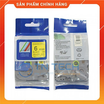 Nhãn In Tz2-FX611 - Đen nền vàng 6mm x 8m - Dùng cho máy in BROTHER - AIMO - PUTY [Hàng Nhập Khẩu]