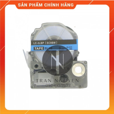 Nhãn in Tepra SC9BW (LC-3LBP) - Chữ đen nền dương 9mm x 8m - Hàng nhập khẩu