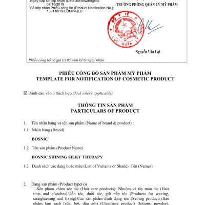 Tinh Dầu Silky Moroccan BOSNIC 60ML