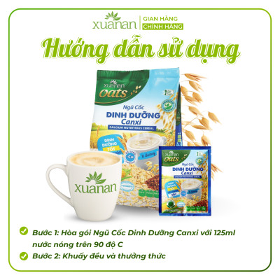 Combo 11 Túi Ngũ Cốc Dinh Dưỡng Canxi Xuân An [ít đường] 400G {25g*16 gói}