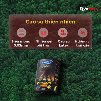 Bao cao su Shell Dragon Fire - Hộp 5 bao gai, bi nổi lớn + 5 bao Shell Performax (Hộp 10 cái)