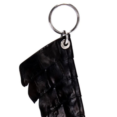 Móc khóa Huy Hoàng da cá sấu gai đuôi màu nâu HT8216