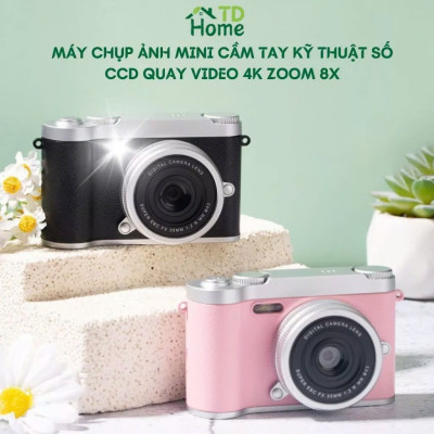 Máy Chụp Ảnh Mini Kèm Thẻ 512G T Retro Kỹ Thuật Số CCD 4K Cho Học Sinh – Nhỏ Gọn, Thời Trang, Chụp Siêu Nét- HÀNG CHÍNH HÃNG MINIIN