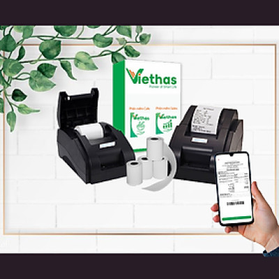 Combo Thiết bị Máy in 58iih Bluetooth +  Giấy K57-45mm và phần mềm bán hàng Viethas - Hàng Chính Hãng
