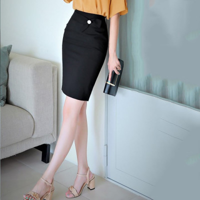 Chân Váy Nữ New Design Thiết Kế Dáng Váy Bút Chì Ôm Body Phối Nơ Xinh Đẹp, Màu Đen, Dài 50cm Vải Kaki Thun Co Giãn CV0014