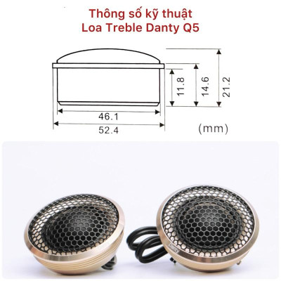 Loa tép Danty Q5 bộ 2 loa mệnh danh SIÊU TREBLE Đan Mạch bổ sung âm thanh hoàn hảo